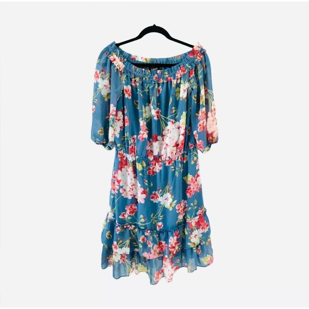 Roz & Ali Floral Print Sexy Couture Off The Shoulder Dress Size M​​​
